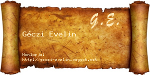 Géczi Evelin névjegykártya